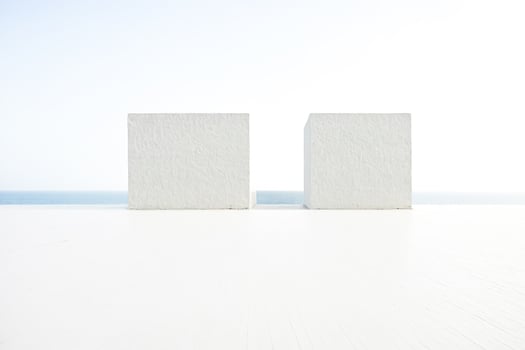 Minimalist White Architecture by the Sea photo