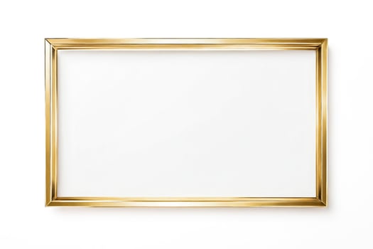 Gold frame on white background photo