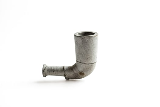 Vintage Metal Pipe Isolated On White Background photo