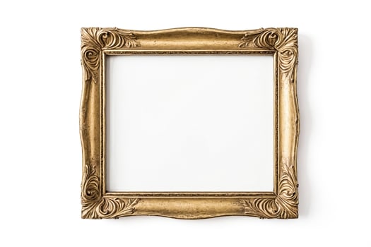 Golden Frame Isolated On White Background photo