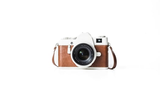 Vintage Camera with Brown Leather Strap photo