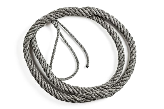 Gray Rope Isolated On White Background photo