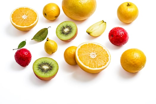 Fresh Fruit Variety on White Background photo
