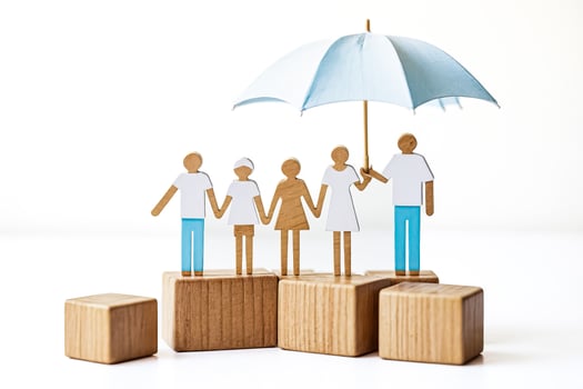 Family Protection with Umbrella Concept photo