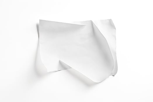 White Crumpled Paper on White Background photo