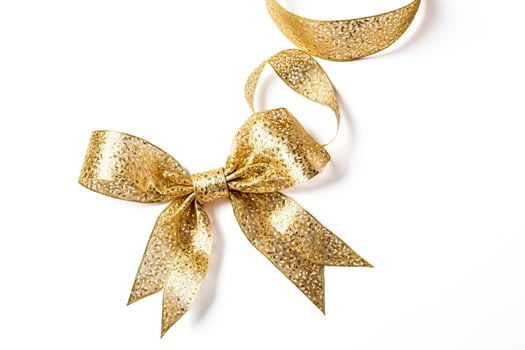 Gold Bow with White Background photo