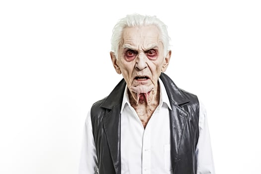 Angry Old Man with Red Eyes photo