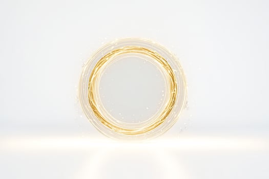 Abstract Golden Ring on White Background photo