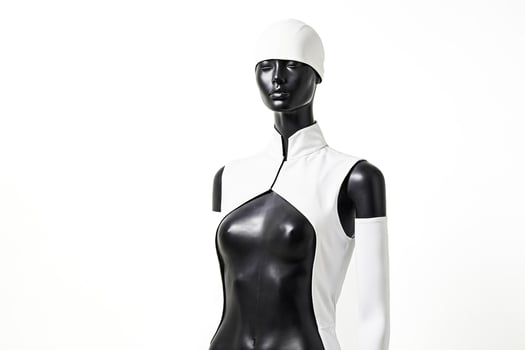 White Swim Cap on Mannequin photo