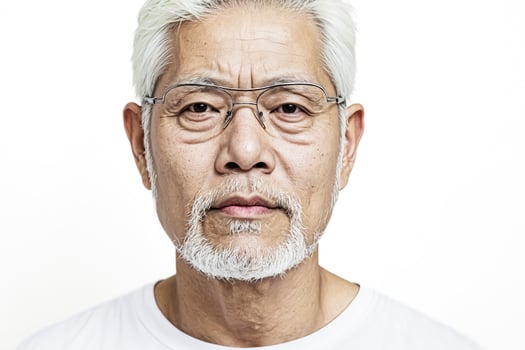 Portrait of a Serious Senior Man with White Hair and a Goatee photo