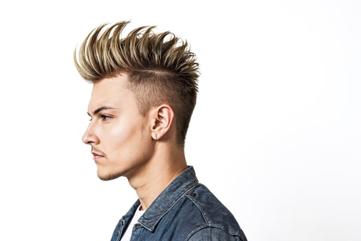 Young Man with Spiky Blonde Hairstyle photo