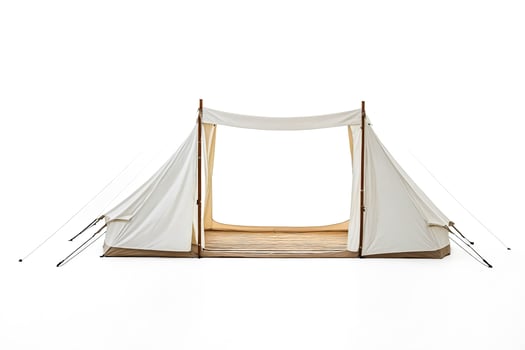 White Canvas Tent Isolated on White Background photo