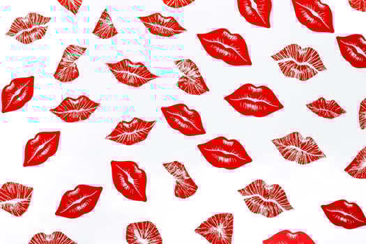 Red Lips Print Pattern photo
