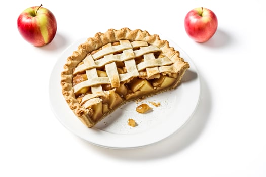 Freshly Baked Apple Pie with a Bite Taken Out photo