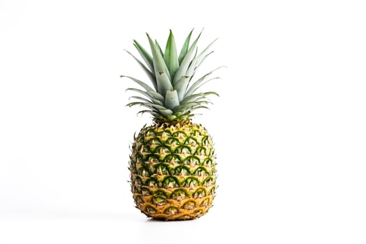 Single ripe pineapple isolated on white background photo