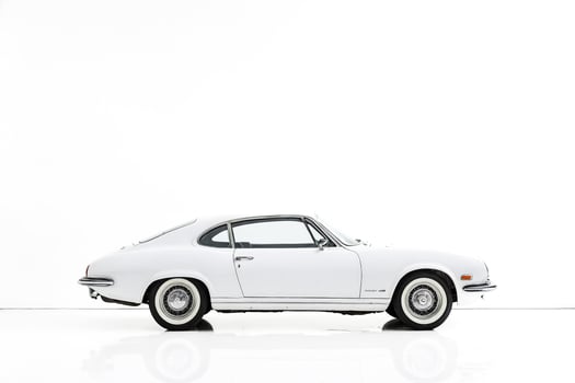 White Classic Coupe Car on White Background photo