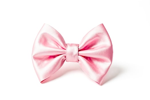 Pink Satin Bow Isolated on White Background photo