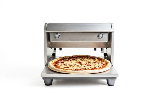 Pizza Oven with Pizza on a White Background photo