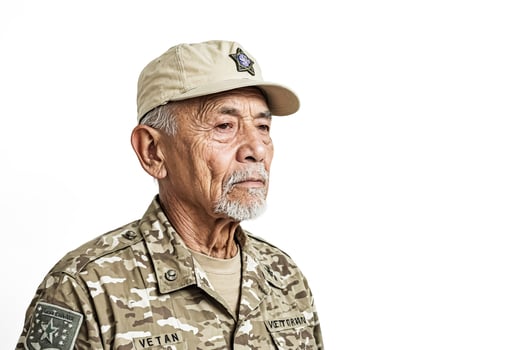 Portrait of a senior Asian American Veteran photo