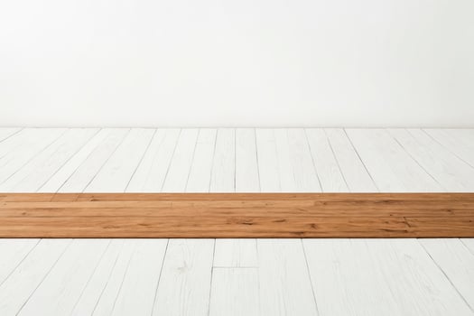 White and Brown Wooden Floor with a Single Stripe photo