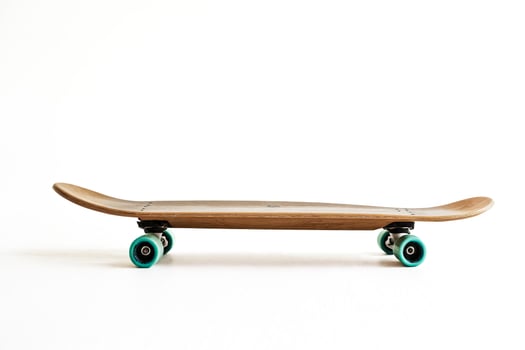 Wooden Skateboard on White Background photo