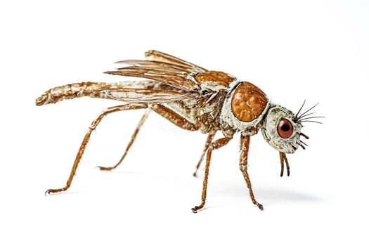 Macro Photography of a Tiny Brown and White Insect photo