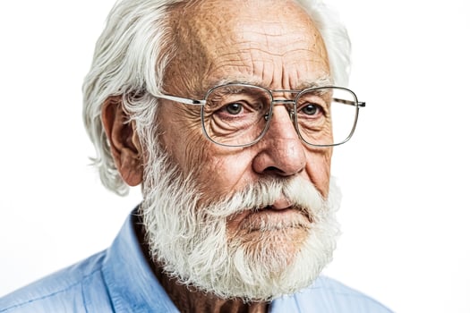 Senior man with glasses and white beard photo