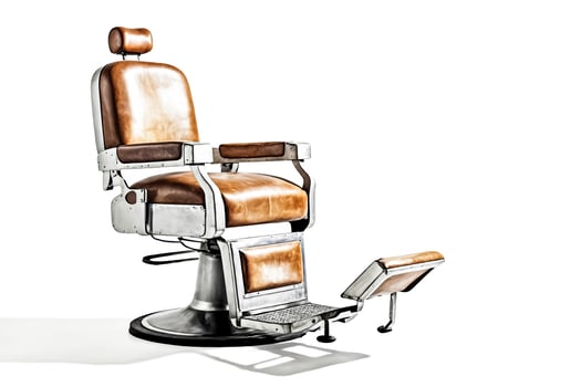 Vintage Barber Chair Isolated on White Background photo