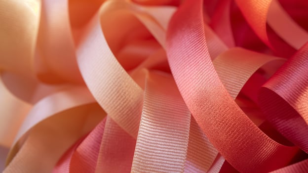 Bright gift wrapping ribbon for celebrating closeup background texture photo