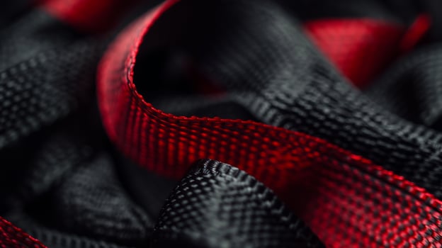 Bright gift wrapping ribbon for celebrating closeup background texture photo