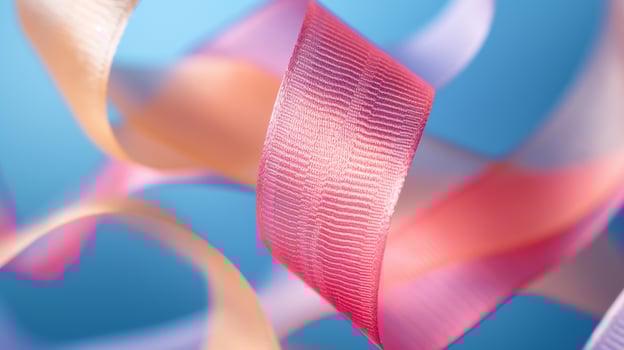 Bright gift wrapping ribbon for celebrating closeup background texture photo