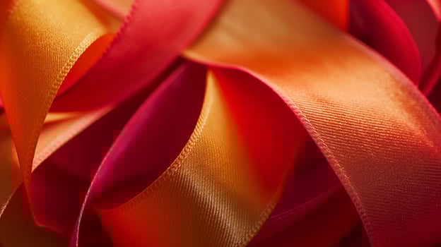 Bright gift wrapping ribbon for celebrating closeup background texture photo
