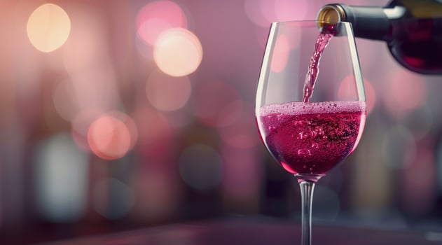 Red Wine Pouring Into Glass photo