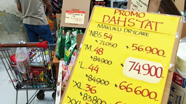 Semarang, Indonesia - July 18, 2024 - Price promotions in supermarkets photo