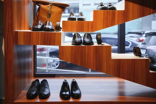 Men's shoes in a shoe store photo