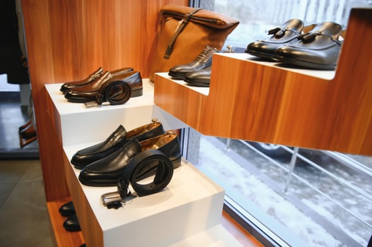 Men's shoes in a shoe store photo