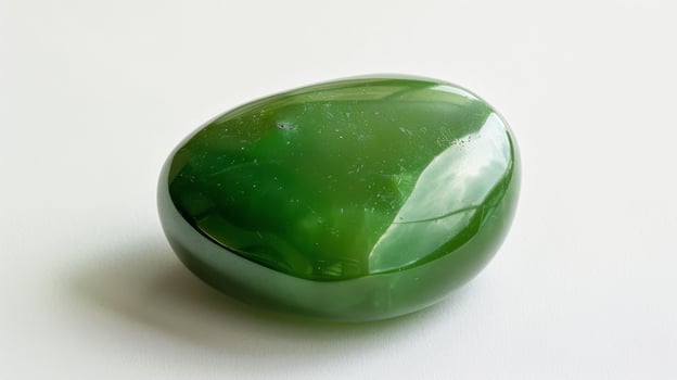 Polished Jade Gemstone CloseUp for Design Purposes, Poster, Print, or Card photo