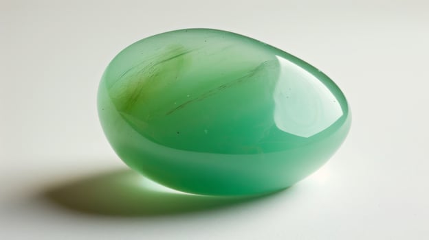 Polished Chrysoprase Gemstone CloseUp for Jewelry Design and Collecting photo