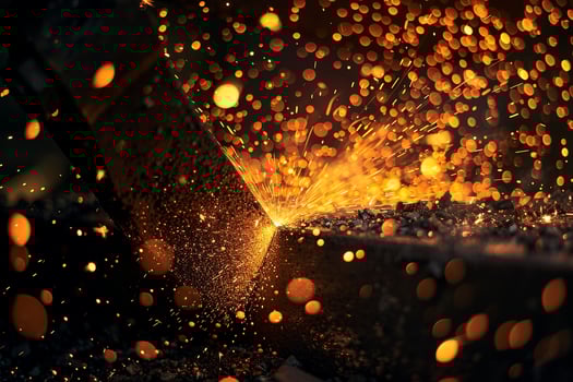 Abstract Experimental Fiery Sparks from Blacksmiths Anvil Background photo
