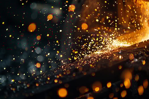 Dynamic Sparks Flying from Metalworking Forge Capturing Craftsmanship Energy Background photo