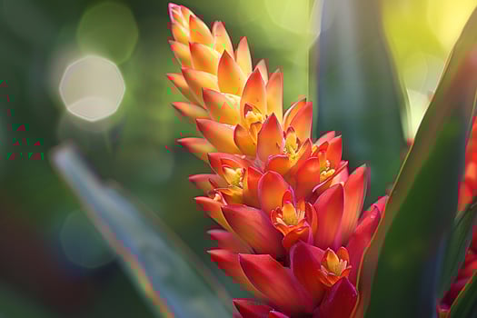 Delicate Vriesesplendens Flaming Sword with bright red bracts background photo