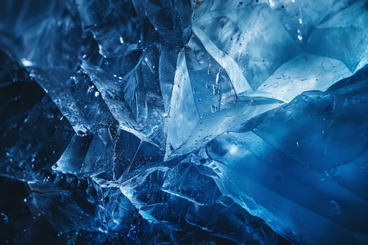 Patterns of Light Reflecting Off Crystalline Ice Formations in Glacier Cave nature background photo