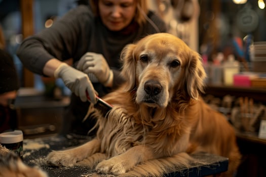 Dog Grooming Background Relaxed photo