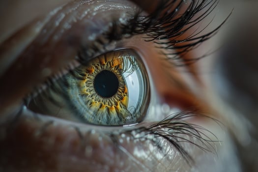 Nature of Human Eye Showing the Intricate Patterns of the Iris and Reflection of Emotions photo