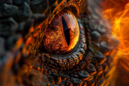 Ethereal Nature of dragons eye with scales and fiery reflections enhancing the mythical aura  nature background photo