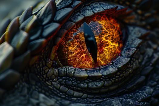 Ethereal Nature of dragons eye with scales and fiery reflections enhancing the mythical aura  nature background photo