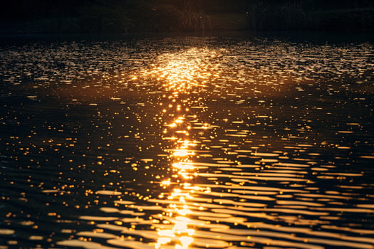 Seascape Sunlight Casting Golden Glow on the Surface of Lake nature background photo