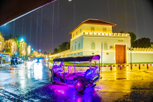 IA purple Tuk Tuk in Bangkok, Thailand. photo
