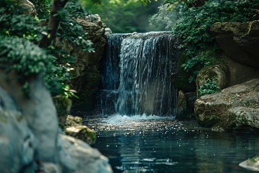 Zen Minimalist  Waterfall nature background photo