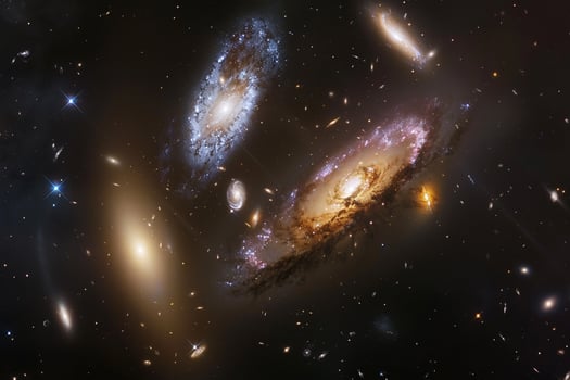 Grandeur Cluster of Galaxies in Cosmic Dance nature background photo